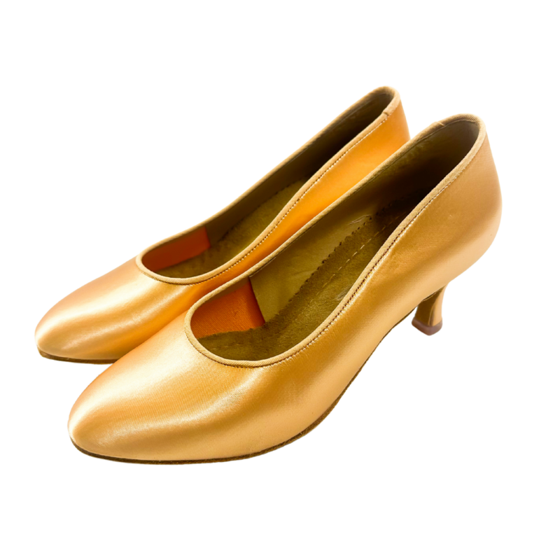 BD Dance 104 gold satin - obcas 2,5" i 3" (EH10 / EH4)