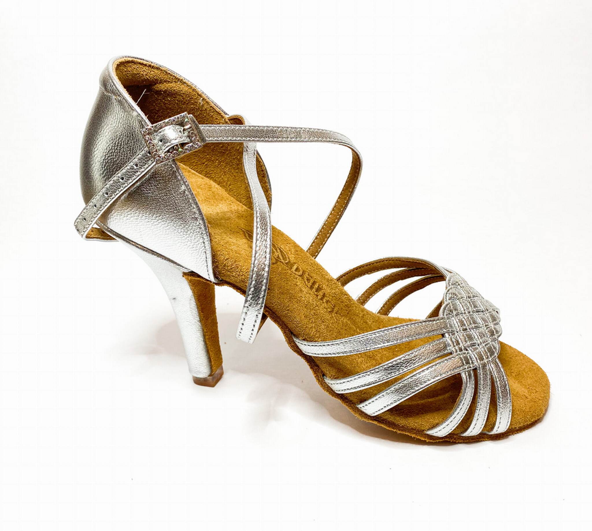 BD Dance 2360 silver leather - obcas 3" i 4" (EH13 / EH16)