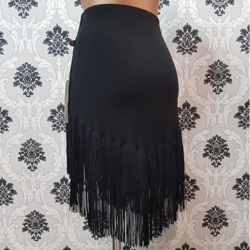 Czarna spódnica z frędzlami SHEDANCE